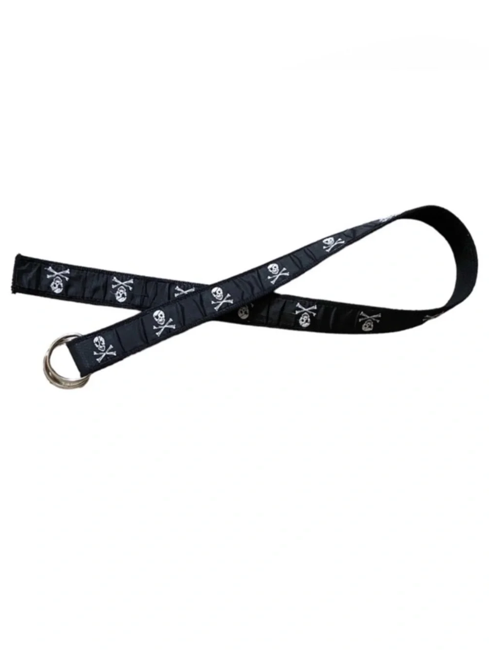 Leather Man Ltd Kids D-Ring Canvas Belt Pirate Skull Crossbones Size Small